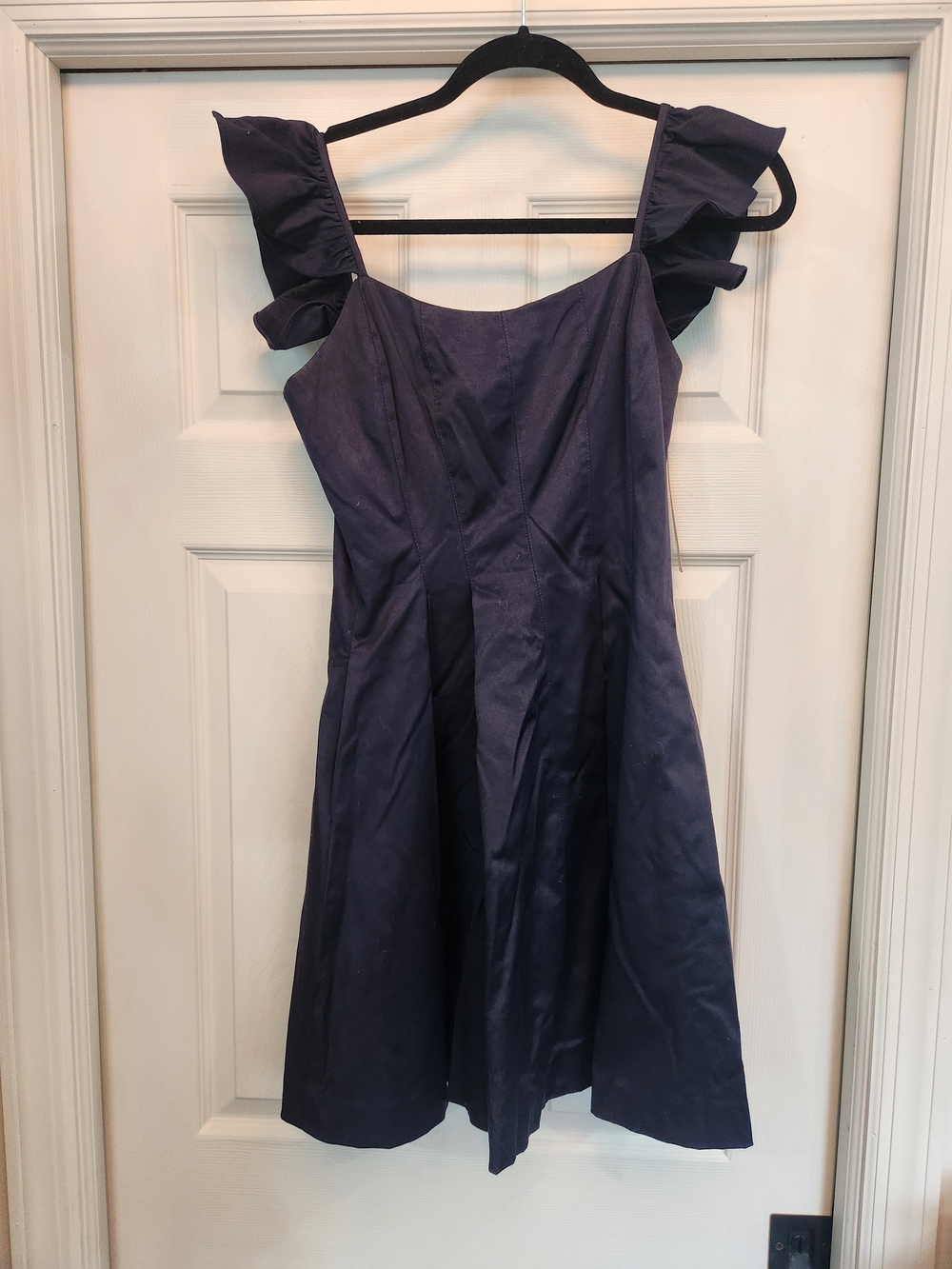 Gianni Bini Navy Ruffle Strap Mini Dress